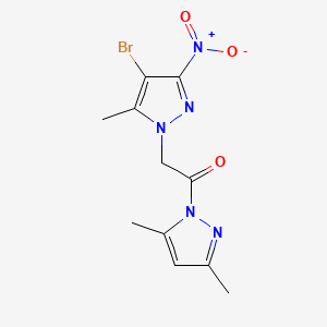 molecular formula C11H12BrN5O3 B3747936 4-bromo-1-[2-(3,5-dimethyl-1H-pyrazol-1-yl)-2-oxoethyl]-5-methyl-3-nitro-1H-pyrazole 