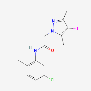 molecular formula C14H15ClIN3O B3747949 N-(5-chloro-2-methylphenyl)-2-(4-iodo-3,5-dimethyl-1H-pyrazol-1-yl)acetamide 