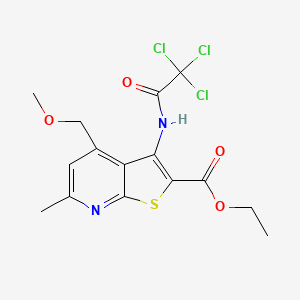 molecular formula C15H15Cl3N2O4S B3747957 ethyl 4-(methoxymethyl)-6-methyl-3-[(trichloroacetyl)amino]thieno[2,3-b]pyridine-2-carboxylate 