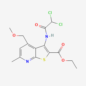 molecular formula C15H16Cl2N2O4S B3747961 ethyl 3-[(dichloroacetyl)amino]-4-(methoxymethyl)-6-methylthieno[2,3-b]pyridine-2-carboxylate 