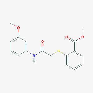 molecular formula C17H17NO4S B3747996 methyl 2-({2-[(3-methoxyphenyl)amino]-2-oxoethyl}thio)benzoate 