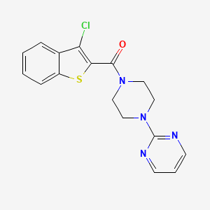 molecular formula C17H15ClN4OS B3748005 2-{4-[(3-chloro-1-benzothien-2-yl)carbonyl]-1-piperazinyl}pyrimidine CAS No. 294193-87-6