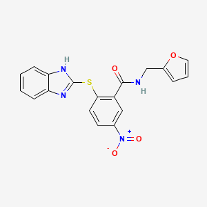 molecular formula C19H14N4O4S B3748080 2-(1H-benzimidazol-2-ylthio)-N-(2-furylmethyl)-5-nitrobenzamide 