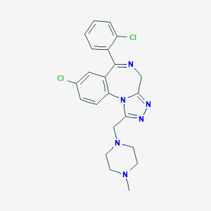 molecular formula C22H22Cl2N6 B374809 8-chloro-6-(2-chlorophenyl)-1-[(4-methyl-1-piperazinyl)methyl]-4H-[1,2,4]triazolo[4,3-a][1,4]benzodiazepine 