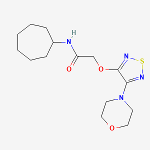 molecular formula C15H24N4O3S B3748094 N-cycloheptyl-2-[(4-morpholin-4-yl-1,2,5-thiadiazol-3-yl)oxy]acetamide 