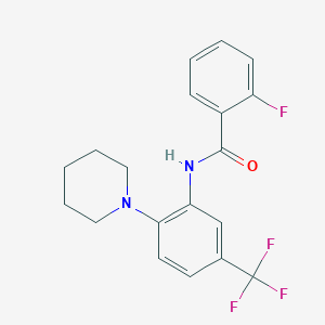 molecular formula C19H18F4N2O B3748106 2-fluoro-N-[2-(1-piperidinyl)-5-(trifluoromethyl)phenyl]benzamide 