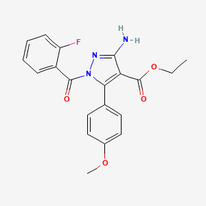 molecular formula C20H18FN3O4 B3748107 ethyl 3-amino-1-(2-fluorobenzoyl)-5-(4-methoxyphenyl)-1H-pyrazole-4-carboxylate 
