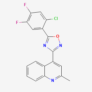 molecular formula C18H10ClF2N3O B3748110 4-[5-(2-chloro-4,5-difluorophenyl)-1,2,4-oxadiazol-3-yl]-2-methylquinoline 