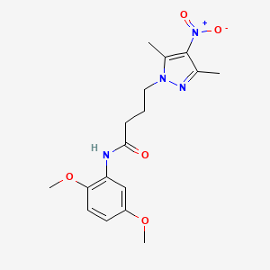 molecular formula C17H22N4O5 B3748112 N-(2,5-dimethoxyphenyl)-4-(3,5-dimethyl-4-nitro-1H-pyrazol-1-yl)butanamide 