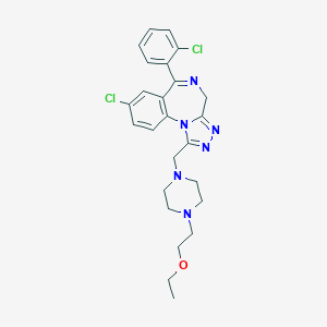 molecular formula C25H28Cl2N6O B374813 8-chloro-6-(2-chlorophenyl)-1-{[4-(2-ethoxyethyl)-1-piperazinyl]methyl}-4H-[1,2,4]triazolo[4,3-a][1,4]benzodiazepine 