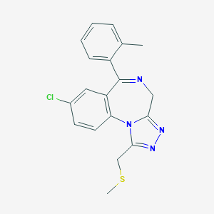 molecular formula C19H17ClN4S B374814 [8-chloro-6-(2-methylphenyl)-4H-[1,2,4]triazolo[4,3-a][1,4]benzodiazepin-1-yl]methyl methyl sulfide 
