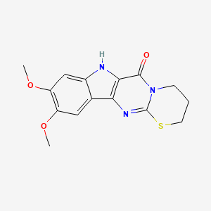 molecular formula C15H15N3O3S B3748143 9,10-dimethoxy-3,4-dihydro-2H-[1,3]thiazino[3',2':1,2]pyrimido[5,4-b]indol-6(7H)-one 