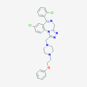 molecular formula C29H28Cl2N6O B374816 8-chloro-6-(2-chlorophenyl)-1-{[4-(2-phenoxyethyl)-1-piperazinyl]methyl}-4H-[1,2,4]triazolo[4,3-a][1,4]benzodiazepine 