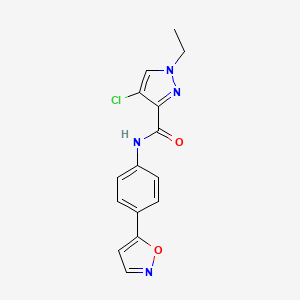 molecular formula C15H13ClN4O2 B3748170 4-chloro-1-ethyl-N-(4-isoxazol-5-ylphenyl)-1H-pyrazole-3-carboxamide 