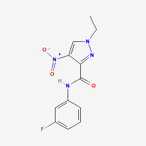 molecular formula C12H11FN4O3 B3748192 1-ethyl-N-(3-fluorophenyl)-4-nitro-1H-pyrazole-3-carboxamide 