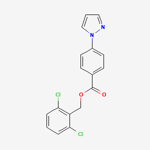 molecular formula C17H12Cl2N2O2 B3748197 2,6-dichlorobenzyl 4-(1H-pyrazol-1-yl)benzoate 