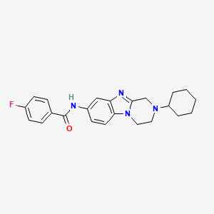 molecular formula C23H25FN4O B3748210 N-(2-cyclohexyl-1,2,3,4-tetrahydropyrazino[1,2-a]benzimidazol-8-yl)-4-fluorobenzamide 