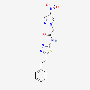 molecular formula C15H14N6O3S B3748223 2-(4-nitro-1H-pyrazol-1-yl)-N-[5-(2-phenylethyl)-1,3,4-thiadiazol-2-yl]acetamide 