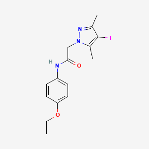 molecular formula C15H18IN3O2 B3748224 N-(4-ethoxyphenyl)-2-(4-iodo-3,5-dimethyl-1H-pyrazol-1-yl)acetamide 
