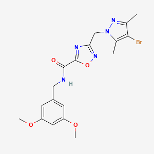 molecular formula C18H20BrN5O4 B3748241 3-[(4-bromo-3,5-dimethyl-1H-pyrazol-1-yl)methyl]-N-(3,5-dimethoxybenzyl)-1,2,4-oxadiazole-5-carboxamide 