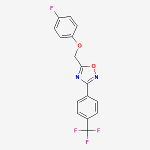 molecular formula C16H10F4N2O2 B3748242 5-[(4-fluorophenoxy)methyl]-3-[4-(trifluoromethyl)phenyl]-1,2,4-oxadiazole 
