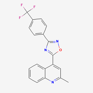 molecular formula C19H12F3N3O B3748249 2-methyl-4-{3-[4-(trifluoromethyl)phenyl]-1,2,4-oxadiazol-5-yl}quinoline 