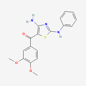 molecular formula C18H17N3O3S B3748250 (4-amino-2-anilino-1,3-thiazol-5-yl)(3,4-dimethoxyphenyl)methanone 
