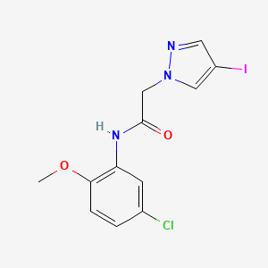 molecular formula C12H11ClIN3O2 B3748269 N-(5-chloro-2-methoxyphenyl)-2-(4-iodo-1H-pyrazol-1-yl)acetamide 