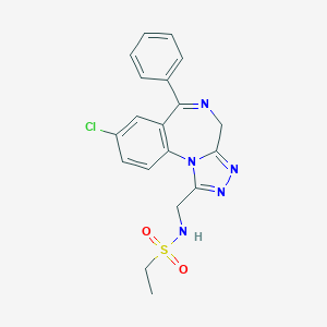 molecular formula C19H18ClN5O2S B374827 N-[(8-chloro-6-phenyl-4H-[1,2,4]triazolo[4,3-a][1,4]benzodiazepin-1-yl)methyl]ethanesulfonamide 