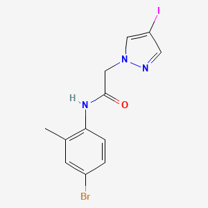 molecular formula C12H11BrIN3O B3748275 N-(4-bromo-2-methylphenyl)-2-(4-iodo-1H-pyrazol-1-yl)acetamide 