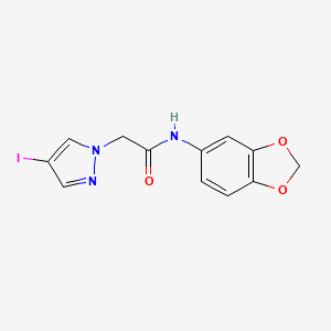 molecular formula C12H10IN3O3 B3748280 N-1,3-benzodioxol-5-yl-2-(4-iodo-1H-pyrazol-1-yl)acetamide 