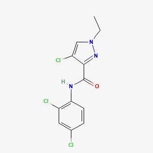 molecular formula C12H10Cl3N3O B3748294 4-chloro-N-(2,4-dichlorophenyl)-1-ethyl-1H-pyrazole-3-carboxamide 