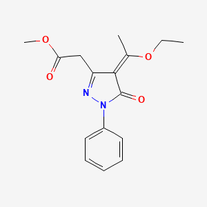 molecular formula C16H18N2O4 B3748304 methyl [4-(1-ethoxyethylidene)-5-oxo-1-phenyl-4,5-dihydro-1H-pyrazol-3-yl]acetate 