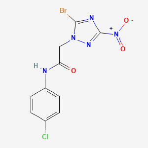 molecular formula C10H7BrClN5O3 B3748315 2-(5-bromo-3-nitro-1H-1,2,4-triazol-1-yl)-N-(4-chlorophenyl)acetamide 