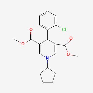 molecular formula C20H22ClNO4 B3748323 dimethyl 4-(2-chlorophenyl)-1-cyclopentyl-1,4-dihydro-3,5-pyridinedicarboxylate 
