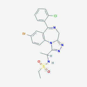 molecular formula C20H19BrClN5O2S B374833 N-{1-[8-bromo-6-(2-chlorophenyl)-4H-[1,2,4]triazolo[4,3-a][1,4]benzodiazepin-1-yl]ethyl}ethanesulfonamide 