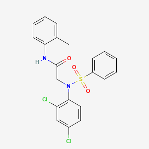 molecular formula C21H18Cl2N2O3S B3748334 N~2~-(2,4-dichlorophenyl)-N~1~-(2-methylphenyl)-N~2~-(phenylsulfonyl)glycinamide 