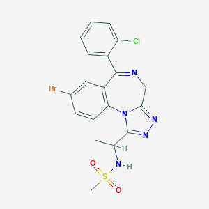 molecular formula C19H17BrClN5O2S B374834 N-{1-[8-bromo-6-(2-chlorophenyl)-4H-[1,2,4]triazolo[4,3-a][1,4]benzodiazepin-1-yl]ethyl}methanesulfonamide 