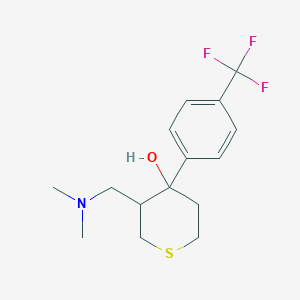 molecular formula C15H20F3NOS B374835 3-[(Dimethylamino)methyl]-4-[4-(trifluoromethyl)phenyl]thian-4-ol 