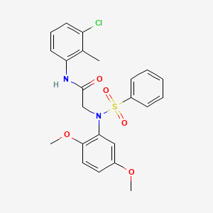 molecular formula C23H23ClN2O5S B3748350 N~1~-(3-chloro-2-methylphenyl)-N~2~-(2,5-dimethoxyphenyl)-N~2~-(phenylsulfonyl)glycinamide 