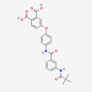 4-[4-({3-[(2,2-dimethylpropanoyl)amino]benzoyl}amino)phenoxy]phthalic acid