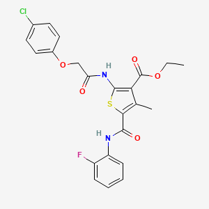 molecular formula C23H20ClFN2O5S B3748391 ethyl 2-{[(4-chlorophenoxy)acetyl]amino}-5-{[(2-fluorophenyl)amino]carbonyl}-4-methyl-3-thiophenecarboxylate 