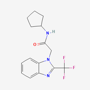 molecular formula C15H16F3N3O B3748400 N-cyclopentyl-2-[2-(trifluoromethyl)-1H-benzimidazol-1-yl]acetamide 