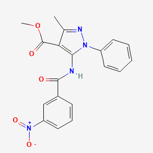 molecular formula C19H16N4O5 B3748412 methyl 3-methyl-5-[(3-nitrobenzoyl)amino]-1-phenyl-1H-pyrazole-4-carboxylate 