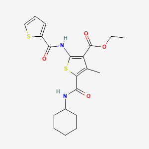 molecular formula C20H24N2O4S2 B3748417 ethyl 5-[(cyclohexylamino)carbonyl]-4-methyl-2-[(2-thienylcarbonyl)amino]-3-thiophenecarboxylate 