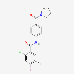 molecular formula C18H15ClF2N2O2 B3748420 2-chloro-4,5-difluoro-N-[4-(1-pyrrolidinylcarbonyl)phenyl]benzamide 