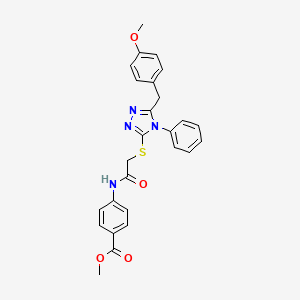 molecular formula C26H24N4O4S B3748430 methyl 4-[({[5-(4-methoxybenzyl)-4-phenyl-4H-1,2,4-triazol-3-yl]thio}acetyl)amino]benzoate 