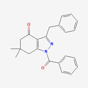 molecular formula C23H22N2O2 B3748445 1-benzoyl-3-benzyl-6,6-dimethyl-1,5,6,7-tetrahydro-4H-indazol-4-one 