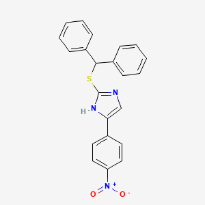 molecular formula C22H17N3O2S B3748449 2-[(diphenylmethyl)thio]-4-(4-nitrophenyl)-1H-imidazole 