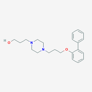 molecular formula C22H30N2O2 B374846 3-{4-[3-([1,1'-Biphenyl]-2-yloxy)propyl]-1-piperazinyl}-1-propanol 
